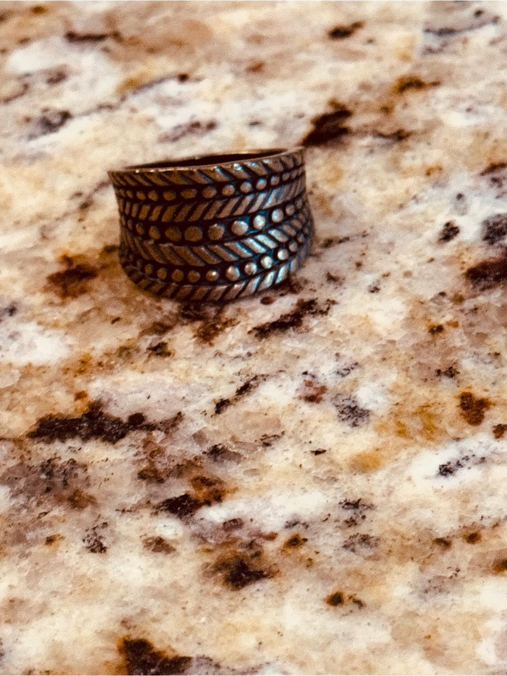 Lia Sophia Men's Wide Band Ring in Black and Brown